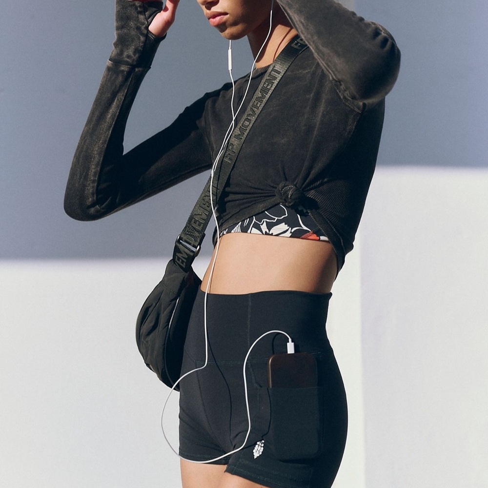 NWT Free People Never Better Run Black Women's Shorts